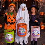 Gepersonaliseerde Halloween-spookpompoen LED-lampje-emmertas met naam – Halloween-cadeau voor ‘trick-or-treat’-activiteiten voor jongens en meisjes