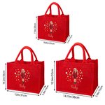 Personalized 3D-Effect Artwork Christmas Theme Cartoon Photo Large Jute Tote Bag with Name Christmas Party Gift for Kids Family Friends