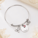 Personalized Graduation Cap Birthstone Adjustable Bracelet with Name and Year Graduation Gift for Graduates