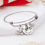 Personalized Graduation Cap Birthstone Adjustable Bracelet with Name and Year Graduation Gift for Graduates