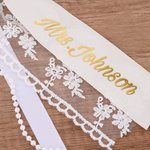 Personalised Western Cowboy Boot Rhinestone Laces Ribbon Bow Clip with Name Date Something Blue Wedding Bachelorette Party Gift for Bride