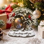 Décoration personnalisée en acrylique transparent « Always with You » (Toujours avec toi) : arbre à fleurs de cardinal – Décoration d'intérieur, cadeau de Noël ou souvenir commémoratif pour la famille