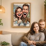 Personalisierter Fotoleinwanddruck im Comic-Stil für Paare mit Text | Romantische Wanddeko | Geschenk zum Jahrestag & Geburtstag für Paare