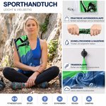 Personalisiertes Sporthandtuch mit Kletter-Silhouette und Namen | mit Landschaftsmotiv | schnelltrocknend und saugfähig | für Outdoor und Kletterfans