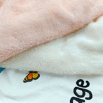 Personalised 3D-Style Artwork Cartoon Knitter Character Birth Flower Soft Hooded Blanket with Name Birthday Gift for Crocheters Knitters Crafters