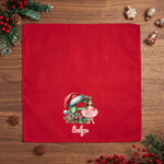 Personalized 3D-Style Artwork Character Photo Santa Hat 100% Cotton Napkin with Name and Initial Table Decor Christmas Gift for Family Friends
