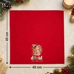 Personalisierte Serviette mit Foto & Initiale im Weihnachtstill | mit Namen | 100% Baumwolle | Tischdeko | Weihnachtsgeschenk für Familie und Freunde