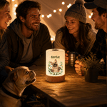 Personalisiertes Haustierfoto LED-Nachtlicht | mit Geburtsblumen & Namen | Touch-dimmbar | Geburtstag Geschenk für Tierliebhaber