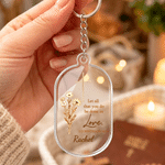 Personalized Christian Bible Cross Bouquet Acrylic Keychain with Name Religious Baptism Birthday Gift for Family Christian