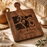 Personalized Engraved Photo Text Wooden Bamboo Reversible Cutting Board with Date and Grip Ship from USA Housewarming Anniversary Gift for Family
