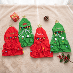 Personalized Christmas Tree Design Cat Small Dog Pet Cape with Embroidery Name Christmas Gift for Pet Owners Lovers