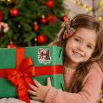 Autocollants personnalisés de Noël : Père Noël, bonhomme de neige, renne, motif à carreaux et initiale, avec prénom – Décoration de Noël, cadeau pour la famille, les amis et les enfants