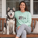 Personalised Stamp Frame Pet Photo Design T-shirt Sweatshirt Hoodie with Embroidered Name Birthday Gift for Pet Owners