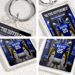Personalised American Football Player Acrylic Keyring with Team Name and Shirt Number Game Day Birthday Gift for American Football Players Coaches
