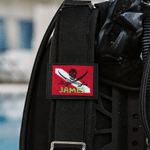 Personalized Embroidered Pirate Adventure Skull Selton Skeleton Flag BCD Tag with Name Birthday Gift for Scuba Diving Lovers