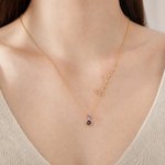 Collier en argent sterling personnalisé avec projection de photo micro-gravée, pierre de naissance et prénom – Bijou raffiné, cadeau d'anniversaire ou de mariage pour femme