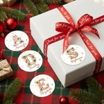 Personalised Sweets Snowflake Gingerbread Style Initial Gift Tag Sticker Name Lable Set of Christmas Holiday Gift for Family Kids