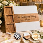 Personalized Engraved Name Acacia Marble Cutting Board Coaster Set with Ceramic Bowl Wooden Spoon Ship from USA Wedding Engagement Gift for Couple