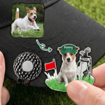 Personalised 3D-Effect Artwork Pet Photo Golf Ball Marker Magnetic Hat Clip with Name Golf Club Game Day Birthday Gift for Golfer Pet Owner Lover