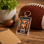 Personalised American Football Player Acrylic Keyring with Team Name and Shirt Number Game Day Birthday Gift for American Football Players Coaches