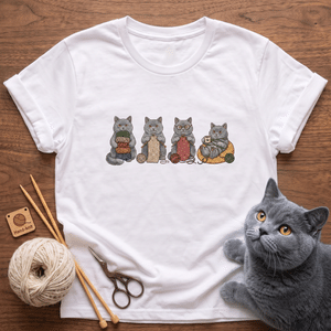 Camiseta, sudadera o sudadera con capucha multicolor personalizada con foto de tu mascota en acuarela y motivo de agujas de tejer. Ropa para el día a día, fiestas de mascotas y regalos de cumpleaños p