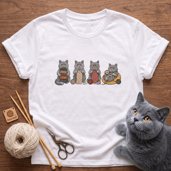 Personalized Watercolor Pet Photo Knitting Needle Theme Multicolour T-shirt Sweatshirt Hoodie Daily Wear Pet Party Birthday Gift for Pet Owners Lovers