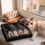 Individuell gestaltetes T-Shirt, Sweatshirt oder Kapuzenpullover mit Aquarell-Motiv eines Haustierfotos und Stricknadel-Motiv in verschiedenen Farben – Alltagskleidung, Geschenk für Haustierpartys und