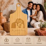 Personalized Engraved Photo Text Wooden Bamboo Reversible Cutting Board with Date and Grip Ship from USA Housewarming Anniversary Gift for Family