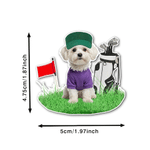Personalised 3D-Effect Artwork Pet Photo Golf Ball Marker Magnetic Hat Clip with Name Golf Club Game Day Birthday Gift for Golfer Pet Owner Lover