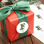 Personalized Christmas Elf Initial Waterproof Stickers with Name and Year Festival Party Christmas Gift for Kids