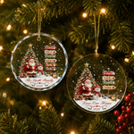 Personalized Santa Claus Snowman Signpost Glass Acrylic Ornament with Family Name and Year Tree Decor Christmas Gift for Family