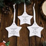 Personalized Our First Christmas as a Family Star Shaped Ceramic Ornament with Name and Year Christmas Tree Decor Gift for Family New Parents