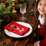 Personalised 3D-Effect Artwork Santa Hat Photo Design 100% Cotton Red Table Napkin with Name Table Decor Christmas Gift for Family Friend