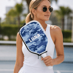 Personalised Camouflage Pickleball Paddle Cover with Name and Hook Sports Accessory Game Day Birthday Gift for Pickleball Players Lovers