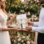 Personalized Watercolor The Newlyweds Photo Greeting Card with Text Year and Envelope Wedding Reception Gift for Couple Newlyweds