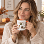 Personalized Multicolor Boo Jee Leopard Ghost 11 oz 15 oz Ceramic Coffee Mug with Name Halloween Fall Gift for Family Friends