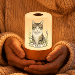 Personalised Watercolor Pet Photo Dimmable Touch Control LED Night Light with Name and Adjustable Light Colors Christmas Gift for Pet Lovers