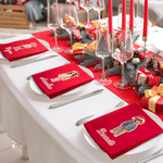 Personalised 3D-Effect Artwork Santa Hat Photo Design 100% Cotton Red Table Napkin with Name Table Decor Christmas Gift for Family Friend