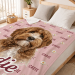 Coperta morbida personalizzata, con foto animale in stile acquerello, nuvola di parole e nome - Regalo di compleanno per amanti di animali 6