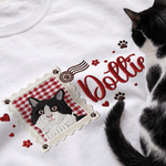 Personalised Stamp Frame Pet Photo Design T-shirt Sweatshirt Hoodie with Embroidered Name Birthday Gift for Pet Owners