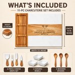 Personalized Engraved Name Marble 11 Pcs Cutting Board Coaster Set with Ceramic Bowl Made in USA Father's Day Kitchenware Gift for Family Father