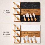 Personalized Engraved Name Acacia Marble Cutting Board Coaster Set with Ceramic Bowl Wooden Spoon Ship from USA Wedding Engagement Gift for Couple