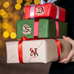 Autocollants personnalisés de Noël : Père Noël, bonhomme de neige, renne, motif à carreaux et initiale, avec prénom – Décoration de Noël, cadeau pour la famille, les amis et les enfants