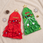 Personalized Christmas Tree Design Cat Small Dog Pet Cape with Embroidery Name Christmas Gift for Pet Owners Lovers
