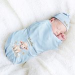 Personalized Jesus Love You Little Sheep 100% Cotton Baby Bodysuit Hat Blanket Gift Box Set Baptism Baby Shower Gift for Newborn New Parents