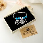 Personalised Cute Paw Print Bone Pet Portrait Beads Keychain Bag Charm with Card and Box Memory Sympathy Gift for Loss of Pet