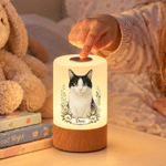 Personalised Watercolor Pet Photo Dimmable Touch Control LED Night Light with Name and Adjustable Light Colors Christmas Gift for Pet Lovers