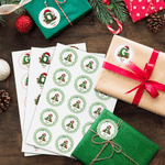 Personalized Christmas Elf Initial Waterproof Stickers with Name and Year Festival Party Christmas Gift for Kids