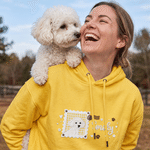 Personalised Stamp Frame Pet Photo Design T-shirt Sweatshirt Hoodie with Embroidered Name Birthday Gift for Pet Owners