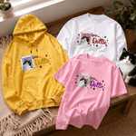 Personalised Stamp Frame Pet Photo Design T-shirt Sweatshirt Hoodie with Embroidered Name Birthday Gift for Pet Owners